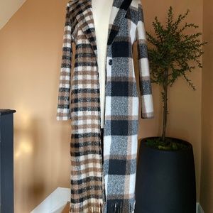 Flash Friday Sale Plaid Coat W/Fringe